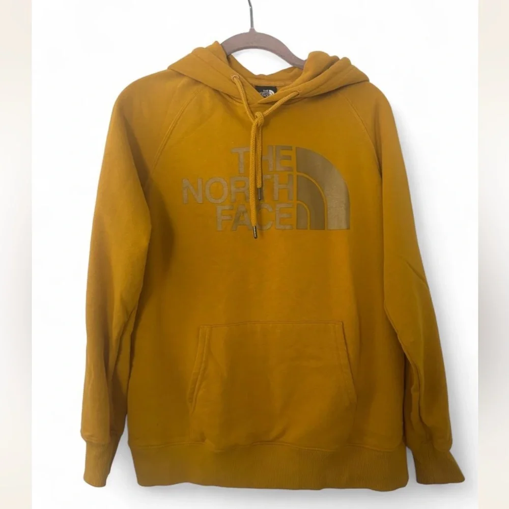 The North Face Men's Mustard Crewneck Hoodie with Logo